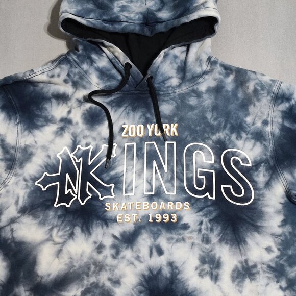 Zoo York Kings Skateboarder Hoodie men's size S grey tie-dye with graphic - Picture 2 of 10